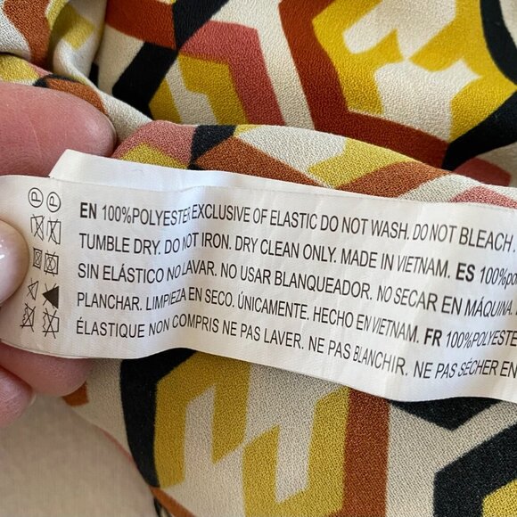 Forever 21 print top Womens Extra Small black gold rust open front back party - Picture 8 of 8